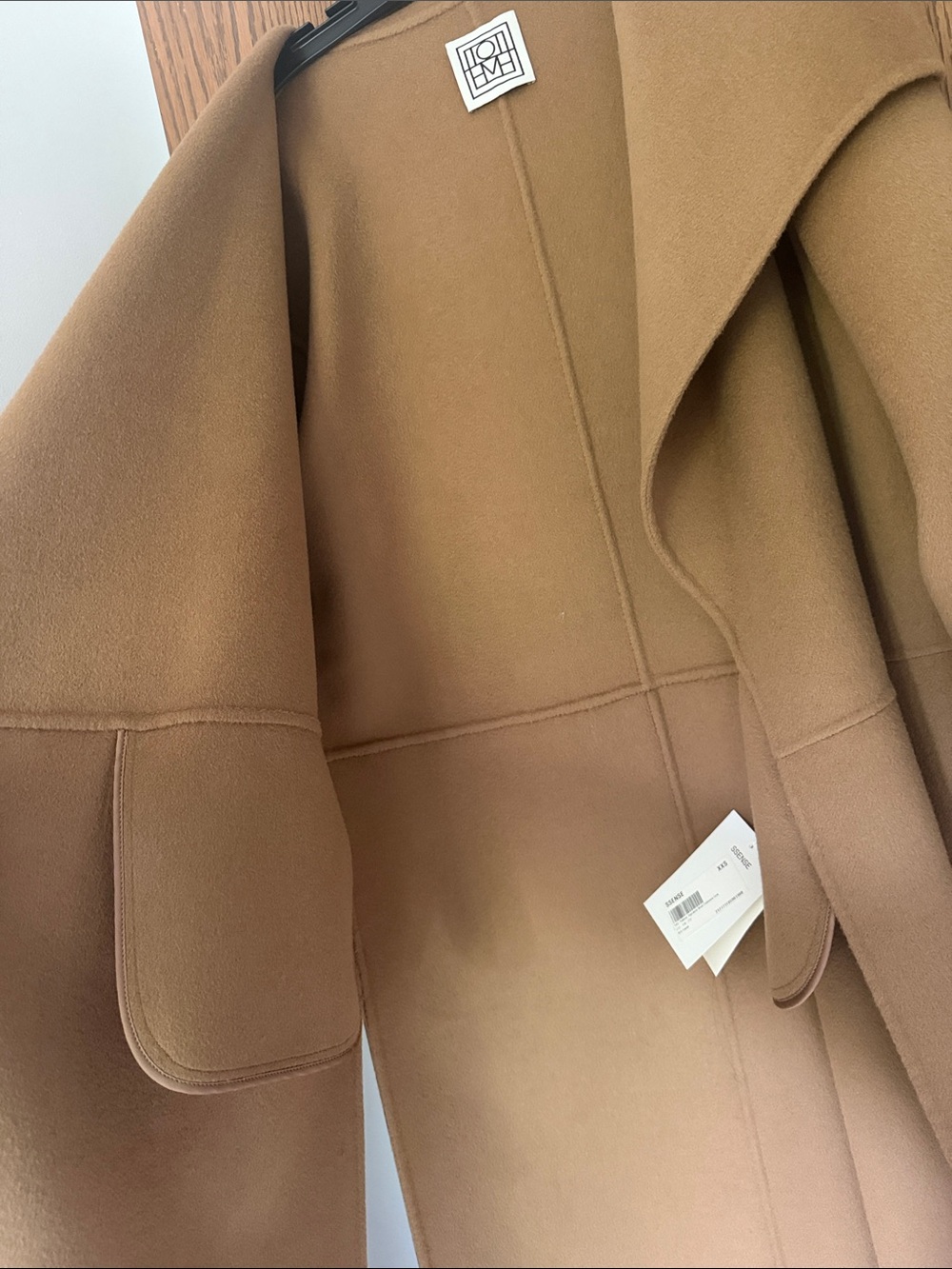 Toteme Brown Draped Wool Coat - Picture 6 of 8